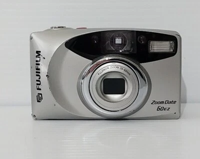 Fujifilm Zoom Date 60EZ Silver Point & Shoot Film Camera Not Tested Sold As Is - Image 1 of 4