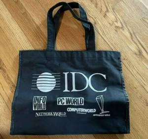 Canvas Cotton Tote Bag with IDC (International Data Corp) - Black - Free Ship - Picture 1 of 3