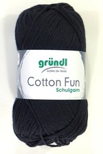 50g Gründl Cotton Fun Häkelgarn schwarz 16