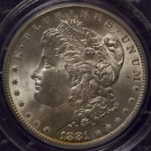 1881 CC Morgan 1$ dollar PCGS MS64 Key Date Frosty CW Silver Slabbed Mint Coin - Picture 1 of 7