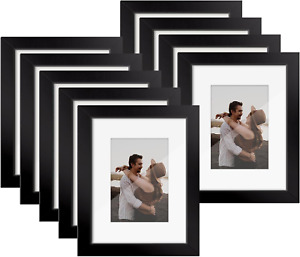 8X10 Picture Frame Set of 9, Wood Photo Frame Display 8X10 Pictures without Mat