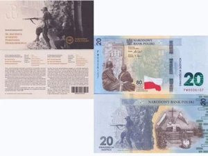 Poland 20 Zlotych 2024 Commemorative 80th Warsaw Uprising P 198 UNC W Folder - Picture 1 of 6