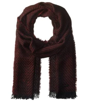 $134 Calvin Klein Para Hombres Rojo Borgoña Logo Tejido Largo Invierno Silenciador Bufanda Chal Foto 1 de 3