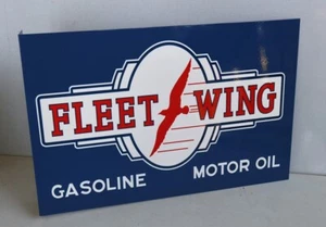 FLEETWING Motor Oil Flange Sign fleet wing gas Modern Retro - Picture 1 of 3