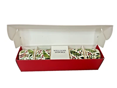 Juego de 4 servilleteros Williams Sonoma Noel porcelana verde rojo marfil Navidad Foto 1 de 4