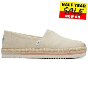 Zapatos Toms Alpargata informales cómodos sin cordones plataforma cuerda para mujer beige - Imagen 1 de 5
