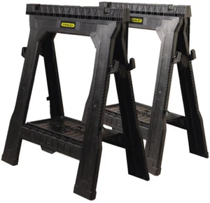 Stanley 31 Zoll klappbares Sägebock (2er-Pack) tragbare robuste Säge Pferd Tablett Ständer Set - Bild 1 von 12