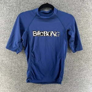 Billabong Rashguard Swim Shirt Boys Youth Large Blue Short Sleeve Surf Swim - Picture 1 of 9