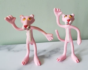 Pair Vintage 1989 Pink Panther 3" Bendable Figures from United Artists Pictures - Picture 1 of 8