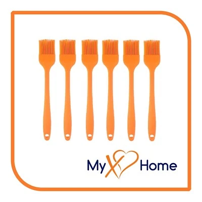 8" Orange Silicone Basting Brush by MyXOHome (1, 2, 4 or 6 Brushes)  - Image 1 of 4