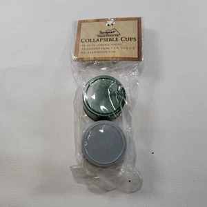 2 Pack TexSport Collapsible Cups Camping Hiking Outdoor Hunting New Green Gray - Picture 1 of 6