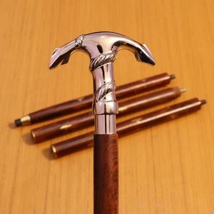 Chrome Finish Brass Anchor Handle Vintage Wooden Walking Stick Cane Handmade new - Picture 1 of 6