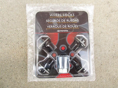 22-26 TOYOTA TUNDRA TUERCAS DE BLOQUEO DE RUEDA DE ALEACIÓN NEGRA CANTIDAD 4 OEM NUEVAS Foto 1 de 4