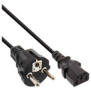5 Schutzkontakt CEE7/7 Stecker auf Kaltgeräte C13 gerade PC 3 Pol. schwarz 5,0m - Bild 1 von 1