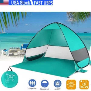 Pop Up Portable Beach Canopy Sun Shade Shelter Outdoor Camping Fishing Tent Mesh - Picture 1 of 7