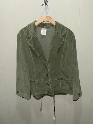 Lee 1889 Womens Corduroy 3 Button Blazer Corset Back Green Sports Jacket Sz XL - Image 1 of 4