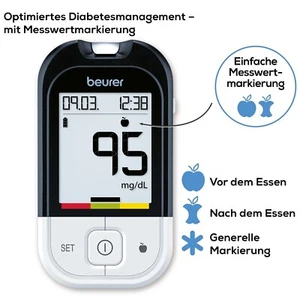 Blutzucker Messgerät Beurer GL 48 MG/DL mit 10 Teststreifen & Stix BZ Blutzucker - Bild 1 von 9