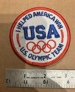 Vintage I Helped America Win US Olympic Team Patch - Picture 1 of 2