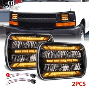 Par de faros LED alto/bajo DRL para camioneta de carga Chevy Express 1500 2500 3500 7x6 5x7 - Imagen 1 de 9