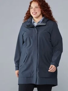 New REI Co-Op Pike Street Plus Trench Coat Rain Jacket Blue Nights Size 3XL - Picture 1 of 7