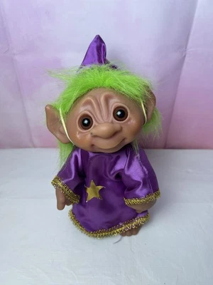 Boneca Troll Vintage Thomas Dam WIZARD Russ GRANDE 9" 1977, Cabelo Verde - Imagem 1 de 4