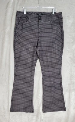 Torrid Dress Pants Womens Size 18S Ponte Trouser Boot Brown Black Checkered NWT - Image 1 of 4