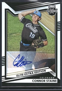 Connor Staine 2022 Panini Elite Edición Extra Auto Signature Colorado Rockies - Imagen 1 de 2