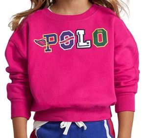 Polo Ralph Lauren Girls Long Sleeves Logo Fleece Sweatshirt Kids XL (16) Crew - Picture 1 of 13