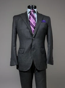 Suitsupply Vitale Barberis Canonico Super 110’s Wool Gray Flat Front Suit 40 R - Picture 1 of 14