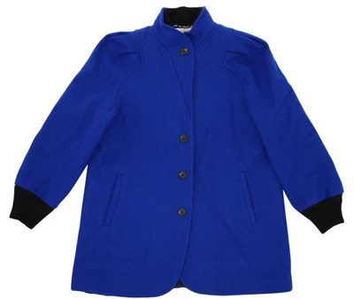 Abrigo Mujer Vintage Años 80 Lana Azul Talla Med Escena Internacional Marca Foto 1 de 4