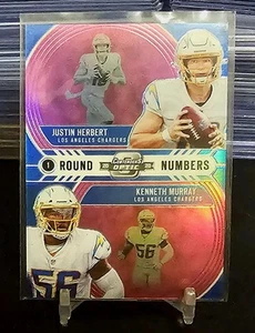 2020 Contenders Optic Round Numbers Justin Herbert Kenneth Murray Pink /75 - Picture 1 of 2