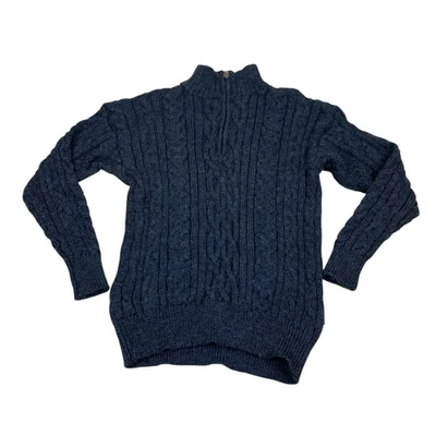 Vintage WOOLOVERS Aran Sweater L Quarter Zip Wool Arran Fisherman Jumper - Image 1 of 4