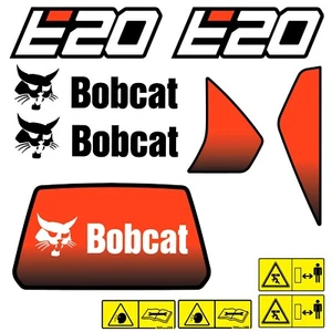 CALCOMANÍAS DE REPUESTO PARA EXCAVADORA BOBCAT E20 - VINILO LAMINADO DURADERO EXTERIOR - Imagen 1 de 1