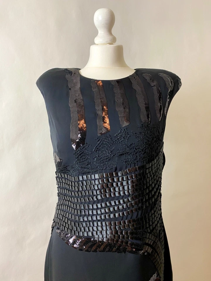 Robert Rodriguez sequin and silk bodycon cocktail dress US size 10 - Image 1 of 4
