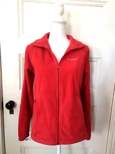 Columbia Fleece Jacket Benton Springs Size M Red Full Zip Logo Outdoors - Picture 1 of 6