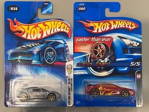 Lote de 2 tarjetas Hot Wheels Lotus Sport Elise & Esprit Blue #'s 036 080 FTE Zamac - Imagen 1 de 7