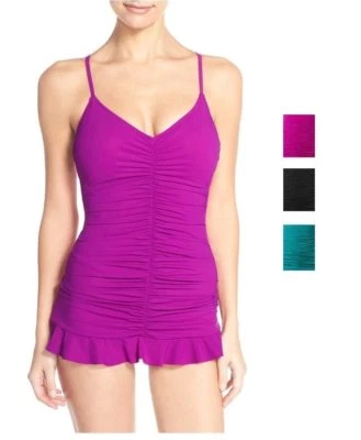 NWT Profile by Gottex V-Neck Ruched Swimdress Women's Swimsuit Choose Size/Color - Image 1 of 4