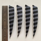 50PCS 4inch Striped Gray Shield Vanes Fletches Feathers Fletching RW LW