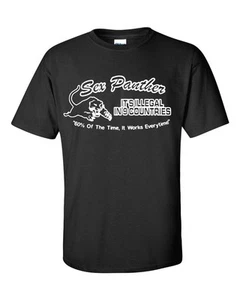 SEX PANTHER COLOGNE Funny ANCHORMAN College MOVIE NEWS Tee Shirt - Picture 1 of 2