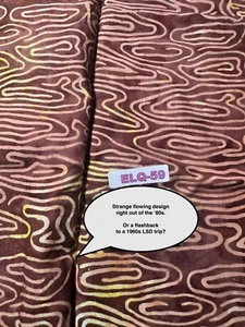 VINTAGE QUILTING FABRIC: 22" x 4 Yards Strange Eerie Brownish Design ELQ-59 - Picture 1 of 8