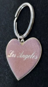 Vintage  KeyChain ( Los Angeles ) Heart Shape ( Metal ) 2 1/8in Wide x 1 3/4in   - Picture 1 of 5