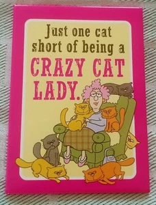 AUNTY ACID, "Crazy Cat Lady", (1) Leanin Tree, Magnet, New, Never Used - Picture 1 of 3