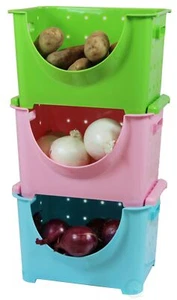 New Stackable Plastic Storage Container - Picture 1 of 13