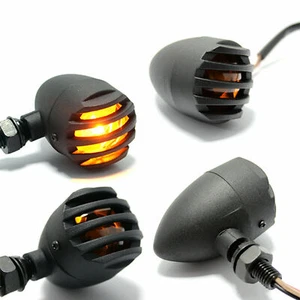 Señales de giro delanteras traseras luces de bala universales negras 4 piezas para motocicleta - Imagen 1 de 10