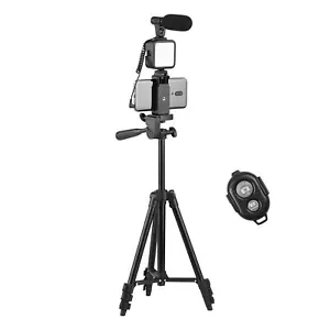 Vlog Video Kit with Height Adjustable Tripod For Phone Video A4R8 - Picture 1 of 10
