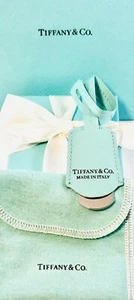 Tiffany & Co Tiffany blaue einziehbare Leder Geldbörse, Tasche/Gepäckanhänger. Italien. NEU - Bild 1 von 12