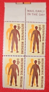 US Scott # 1469, Osteopathic Medicine, Mail Early Block of 4 1972 8¢ Stamps, MNH - Picture 1 of 1