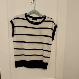 SUÉTER TAHARI BLANCO MANGA CORTA NOCHE ESTRELLADA/CREMA NUEVO CON ETIQUETAS MUJER PEQUEÑO - Imagen 1 de 7