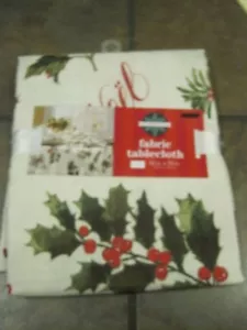 DECEMBER HOME, 'SENTIMENTS' HOLIDAY TABLECLOTH, RECTANGULAR, 52" X 70" NIP - Picture 1 of 3