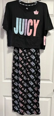 Juicy Couture Womens soft crop top/pants 2-Pc. PJ sets ~ Various Szs/2 colors - Image 1 of 2